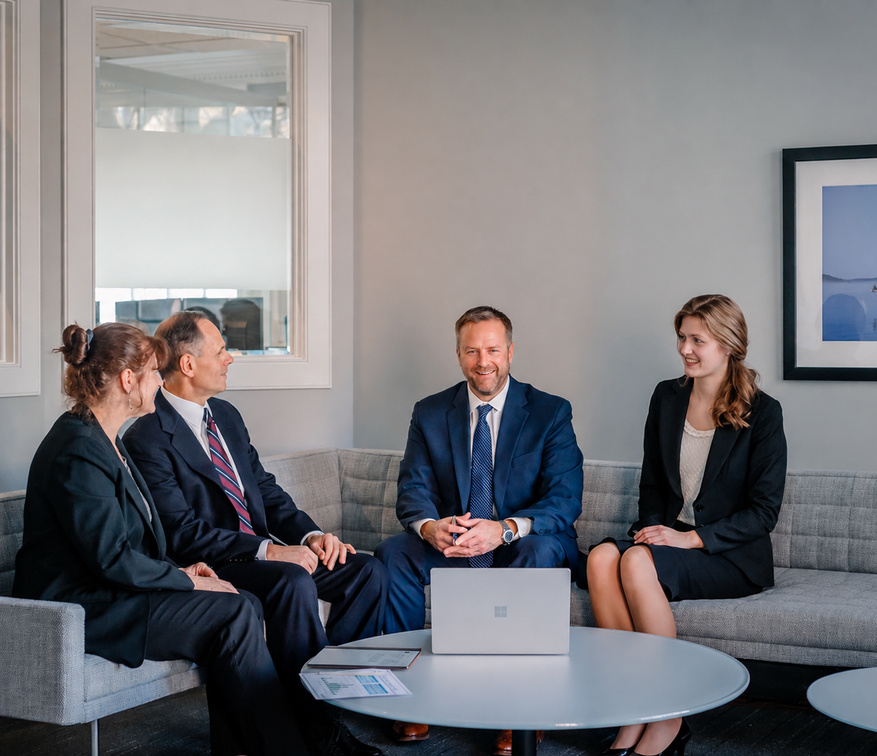 Paulson Wealth advisors meeting with a family